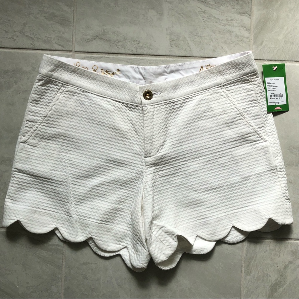 Lily Pulitzer White Scalloped Shorts